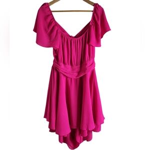 Chic Fuchsia Off-Shoulder Mini Dress